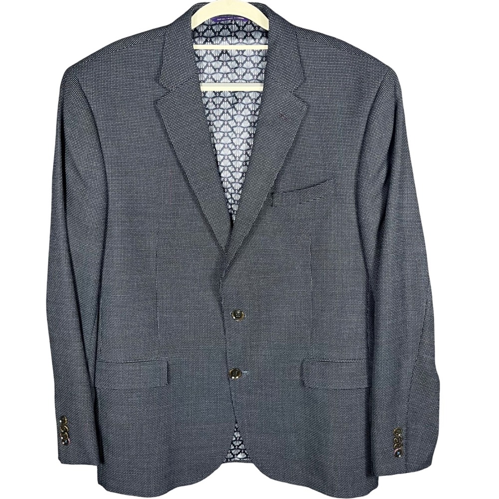 Ted Baker London Endurance Blazer Mens 42R Navy Micro Pattern Sport Coat Canada